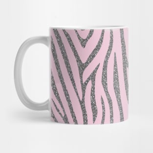 Silver Glitter Zebra Mug